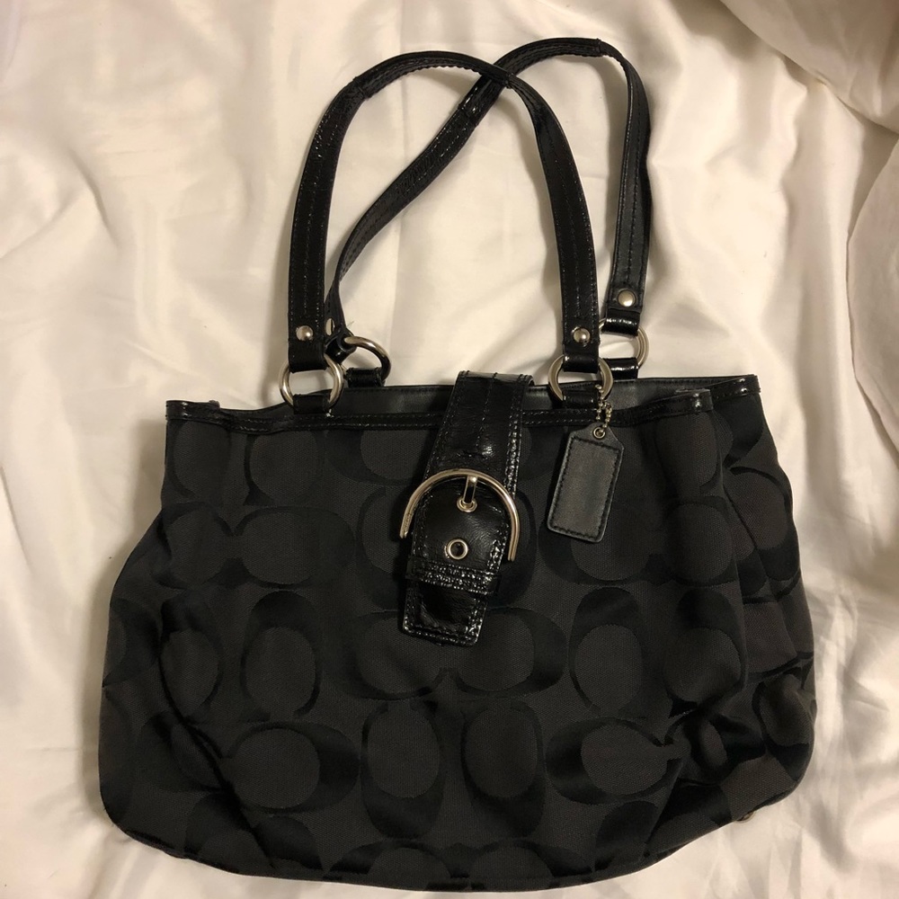 Classic Black Coach Handbag. Gently Used.